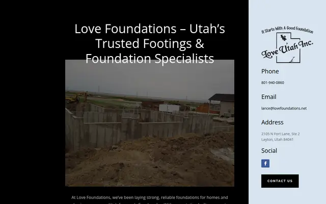 Screenshot of the Love Utah Inc homepage as it appeared on 2026-08-30, captured at desktop width.
